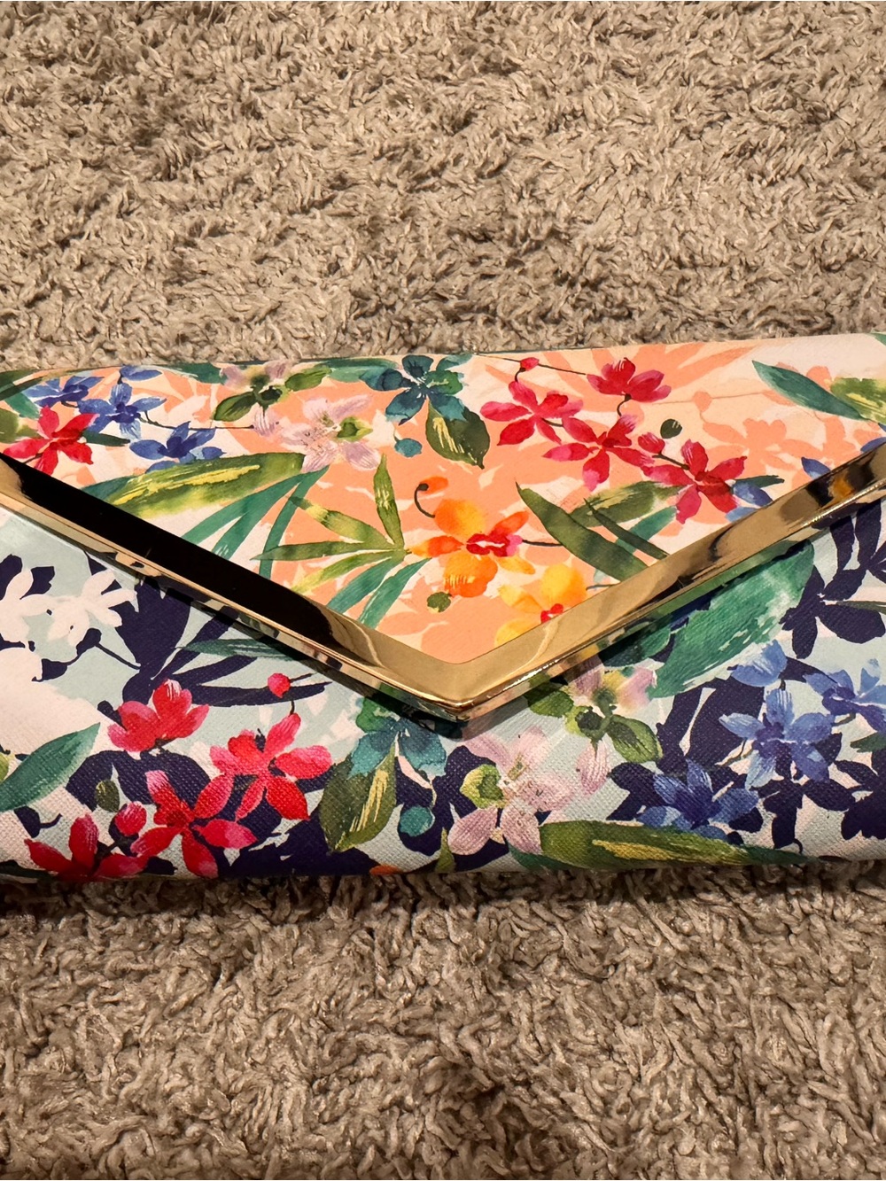 Floral Multicolor Envelope Clutch - Women's Bag